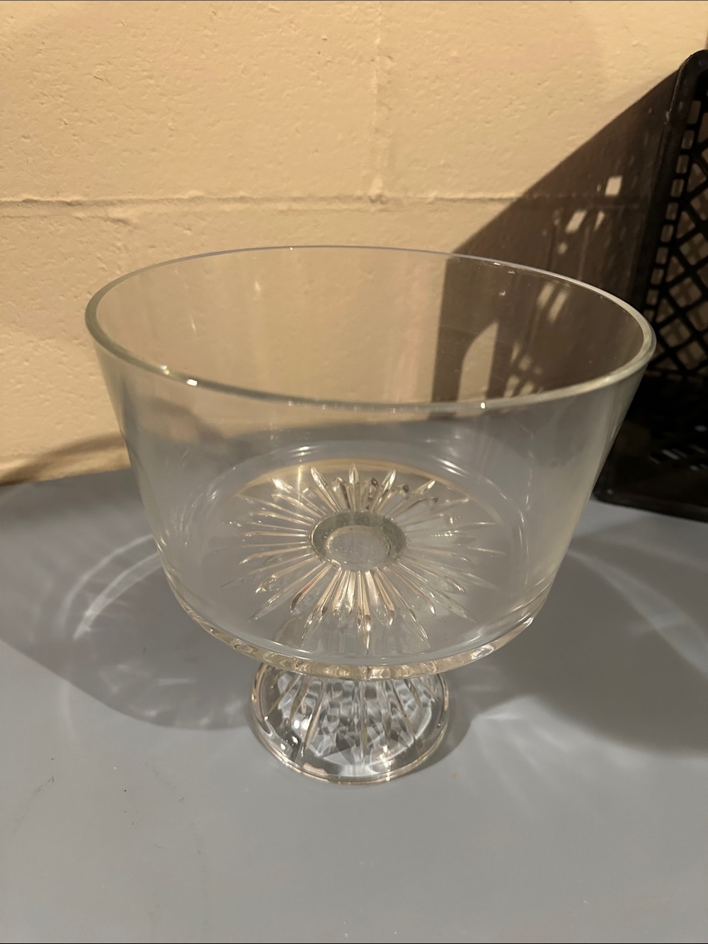 Clear Glass Pedestal Trifle Bowl - Elegant Serving Bowl